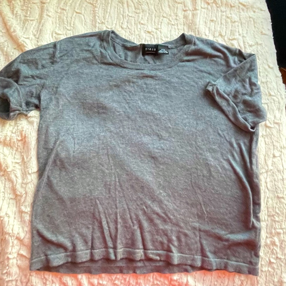 Press knit short sleeve top